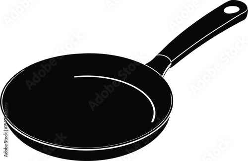 Striking frying pan aga silhouette
