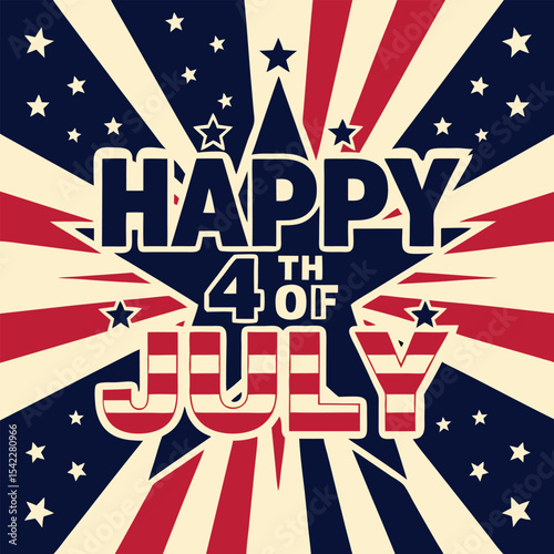 Happy Fourth of July Celebration Vector