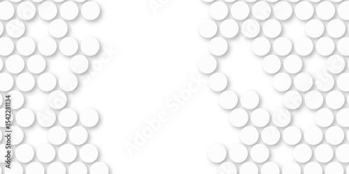 White tiles wall. round marble textures, ball tiles. Top view pavement circle block white texture with seamless patterns floor background. Air Bubble wrap texture background. Textured Background.