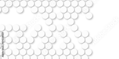 White tiles wall. round marble textures, ball tiles. Top view pavement circle block white texture with seamless patterns floor background. Air Bubble wrap texture background. Textured Background.