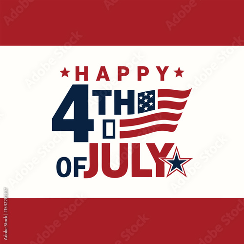 Happy 4th of July Vector Illustration
