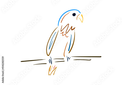 minimalist and artistic line art illustration lovebird