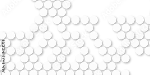 White tiles wall. round marble textures, ball tiles. Top view pavement circle block white texture with seamless patterns floor background. Air Bubble wrap texture background. Textured Background.