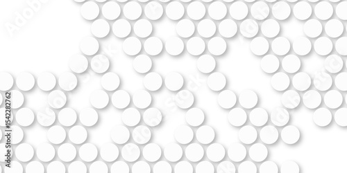 White tiles wall. round marble textures, ball tiles. Top view pavement circle block white texture with seamless patterns floor background. Air Bubble wrap texture background. Textured Background.