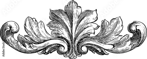 Elegant linear damask and wave band fragment design for decorative projects