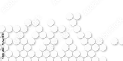 White tiles wall. round marble textures, ball tiles. Top view pavement circle block white texture with seamless patterns floor background. Air Bubble wrap texture background. Textured Background.