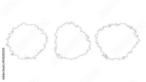 Botanical Tree Outline with Small Leaves Vector