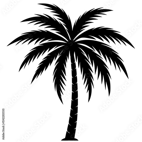 tree and wild flower silhouette on white background