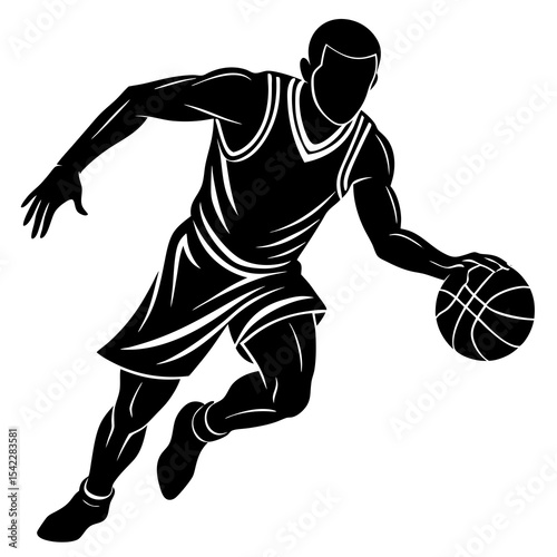 Sports Silhoetee on white Background