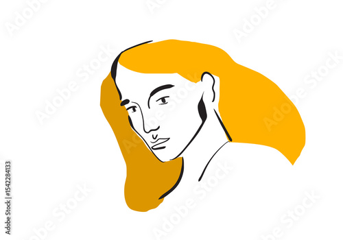 abstract illustration of a woman's head and shoulders