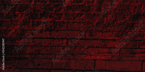 Aged and cracked wall surface in a deep red, offering a detailed study of material degradation and natural wear within the shadows.
