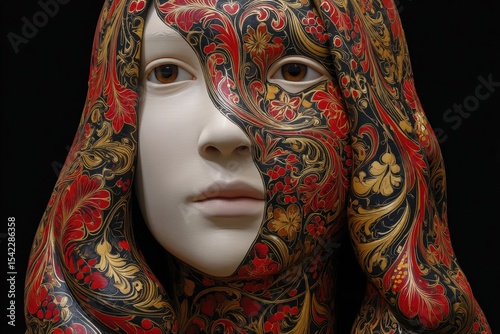 Face contrasts white porcel...