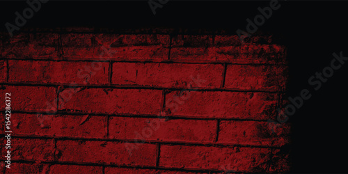 Dilapidated building texture in a haunting red, reflecting the passage of time and an intriguing sense of mystery within the darkness.
