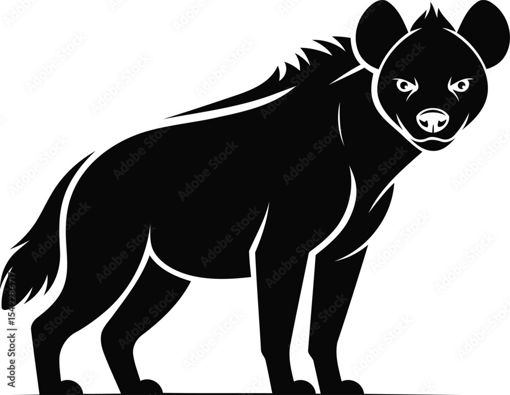Fototapeta premium Hyena Silhouette Vector Design, Transparent Background.