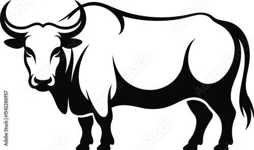 Ox Silhouette Vector Design, Transparent Background