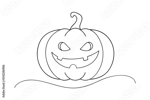 simple line drawing of halloween jack o lantern