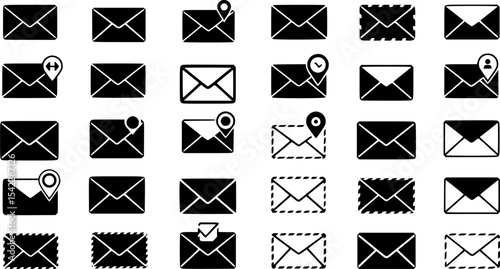 Envelope icon vector set. Mail illustration sign collection. Letter symbol. Post logo.
