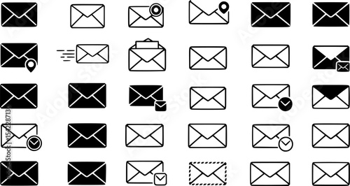 Envelope icon vector set. Mail illustration sign collection. Letter symbol. Post logo.
