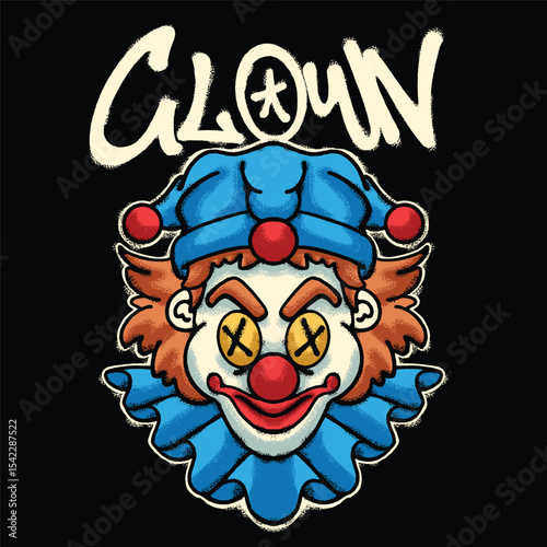 Clown Face for streetwear illustration