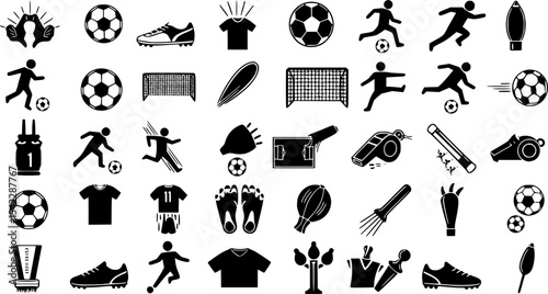 Football icon vector set. American football ball illustration sign collection. American football symbol. Sport logo.
