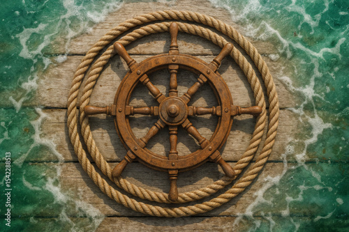 Ships wheel submerged 