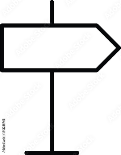 Simple Directional Signpost Icon Blank Arrow Sign for Guidance