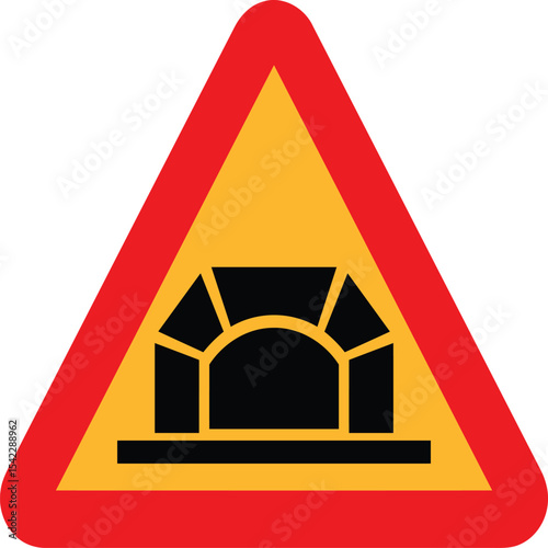 Caution Low Clearance Ahead - Approaching Tunnel or Underpass