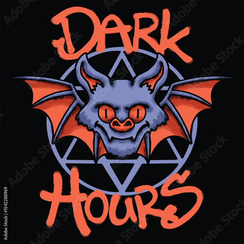 demonic bat for streetwear illustration