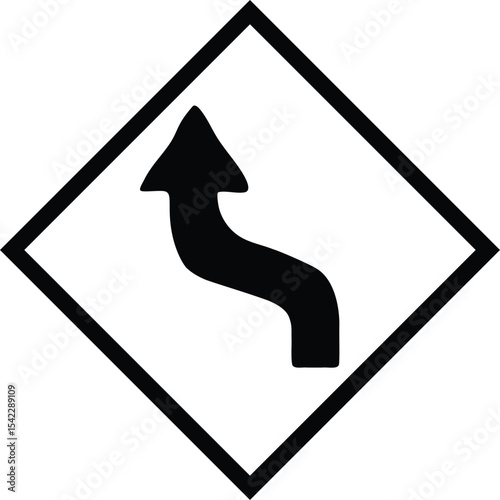 Road Sign Winding Road Ahead - Drive Carefully