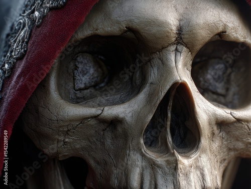 Close-up of a weathered, de...