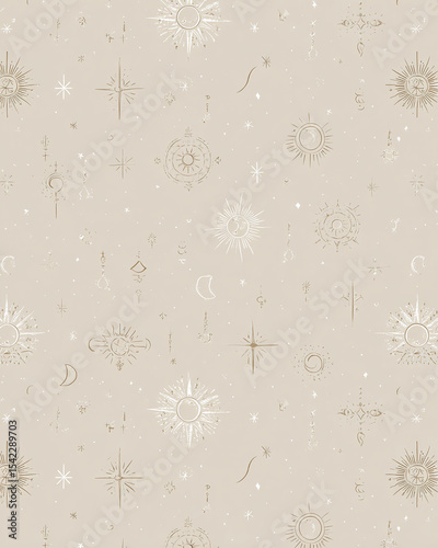 celestial boho symbols on a neutral background