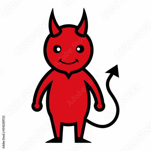 Cute cartoon devil character illustration