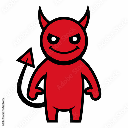 Cute cartoon devil character illustration