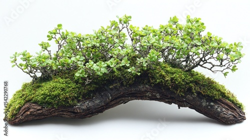 Miniature landscape on a driftwood base
