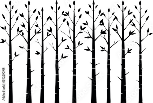 Minimalist Tree Silhouette Vector Set – Forest Elements for Illustrators
