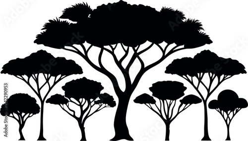 Minimalist Tree Silhouette Vector Set – Forest Elements for Illustrators