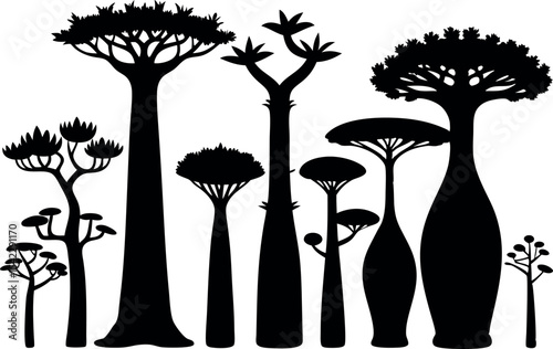 Nature Tree Shapes – Isolated Silhouette Vector Bundle for Design Use