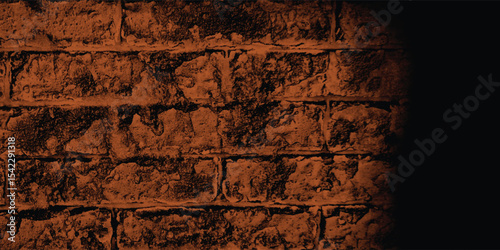 Architectural detail of a classic urban wall in a striking reddish tone, focusing on its craftsmanship and weathered look with a dark area.
