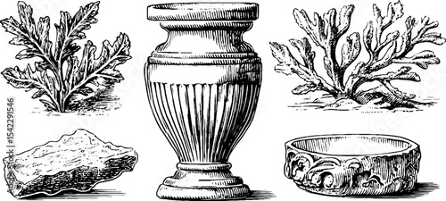 Vintage ornamental carvings and textures for design and decoration inspiration