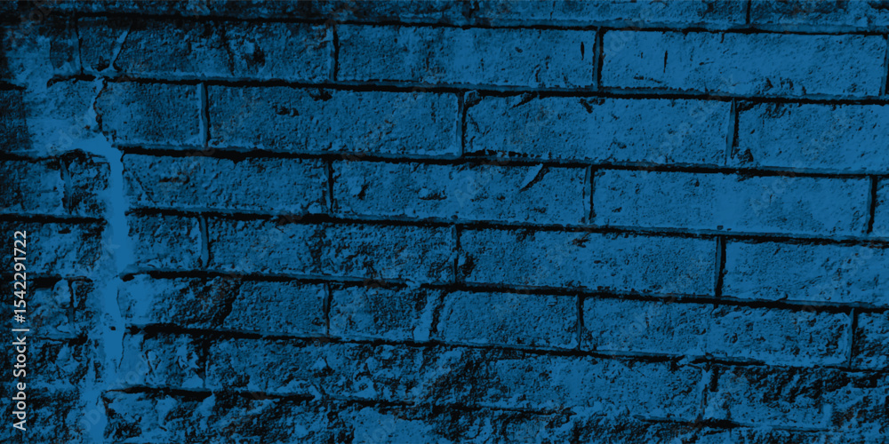 Fototapeta premium Vertical and horizontal lines of a textured blue wall, creating a strong sense of structure and orderly repetition. 