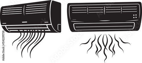 Air conditioning cooling equipment vector illustration