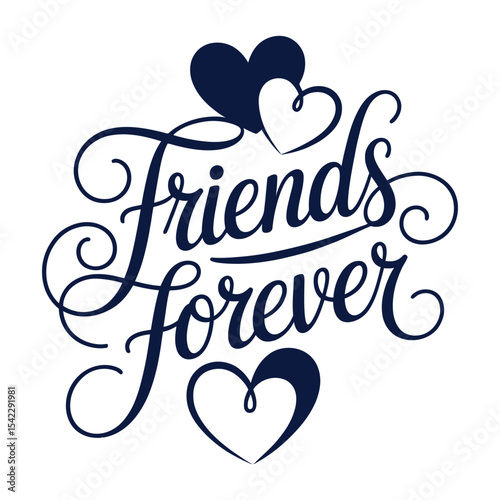 Creative Design Template: Vector Illustration of Best Friends Text
