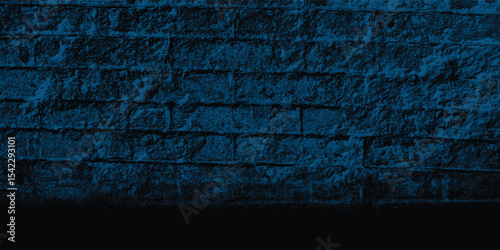 Monochrome blue photograph of a stone wall, emphasizing its form, shadows, and the interplay of light on its rugged surface.
