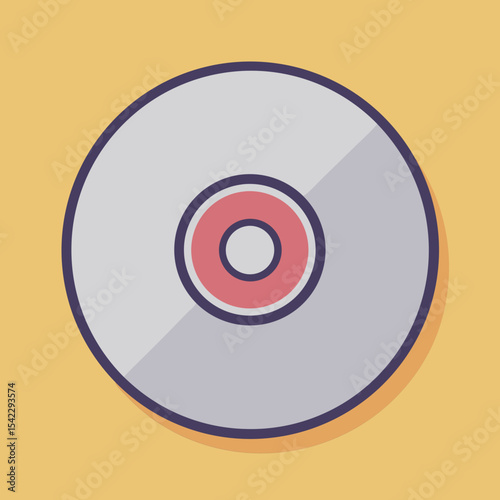 Compact disc digital data storage with a minimalist aesthetic design illustration