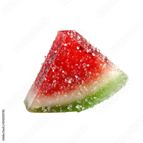 Sugary Watermelon Candy Slice Isolated on Black