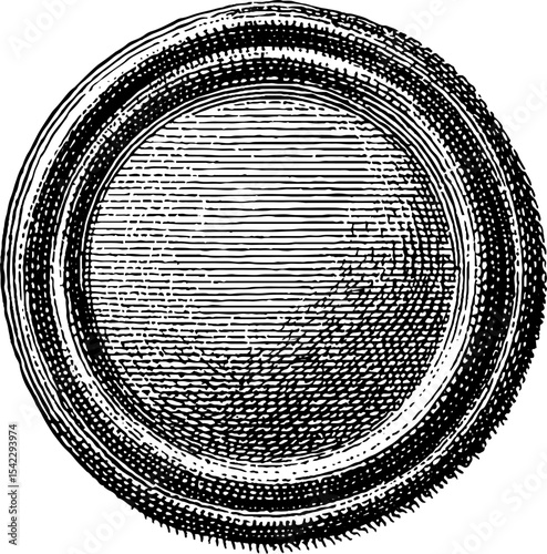 Vintage engraved circular stamp design for decorative and artistic use