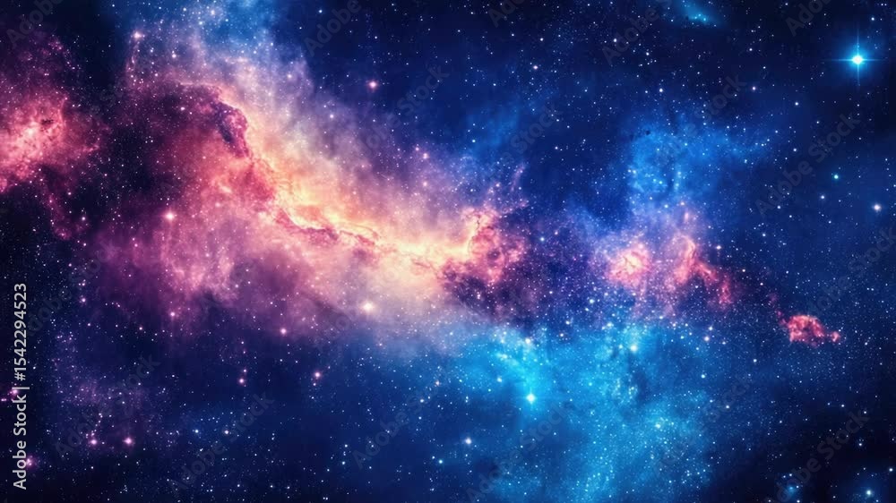 A stunning image of a bright blue and purple galaxy filled with stars, ideal for use in astronomy or space-themed projects