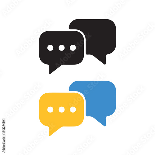 black and white speech bubbles