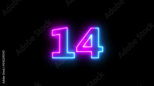 Abstract glowing neon number 