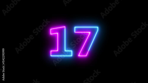 Abstract glowing neon number 
